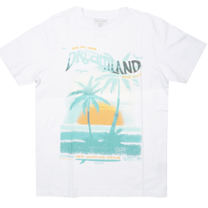 DREAMLAND PALMS T-SHIRT WHITE - D2305C0809