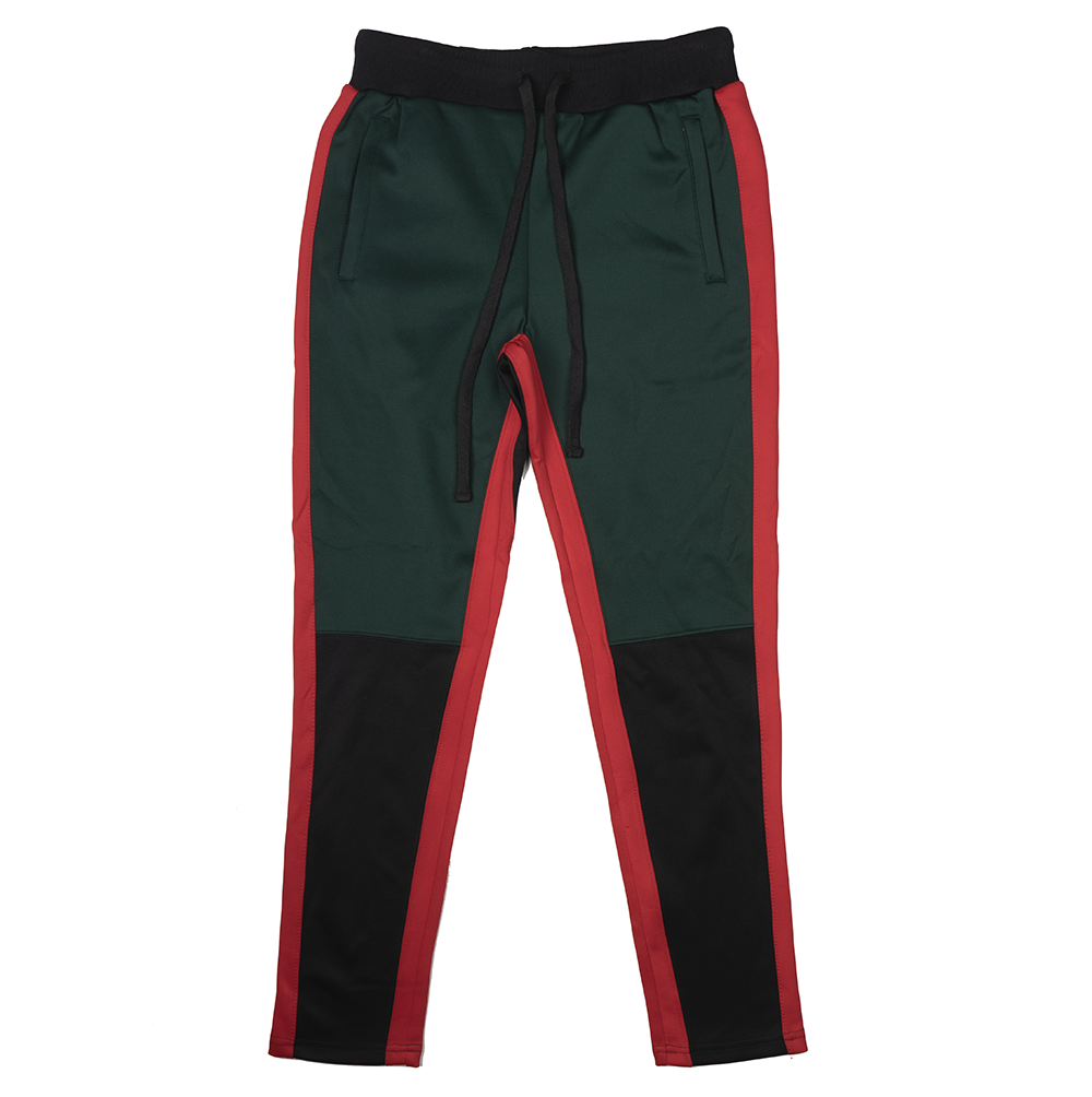 WOMEN'S AMERICAN BAZI TRACK PANTS GREEN/RED - RJJ-7003