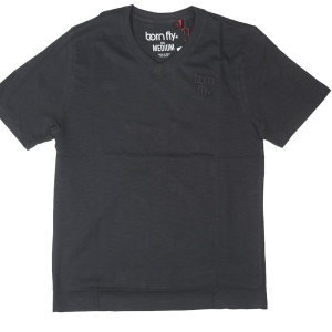 BORN FLY V NECK T-SHIRT BLACK - 2305T4741