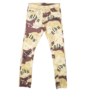 GOLDEN DENIM CAMO STACKED JEANS KHAKI - GDJC07