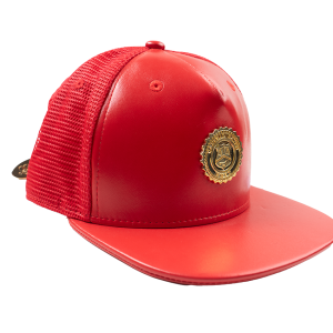 CAPITAL GAINS VEGAN LEATHER TRUCKER HAT RED - CG021