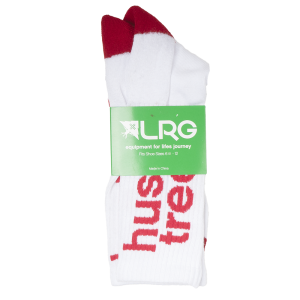 LRG HUSTLE TREES CREW SOCKS WHITE/RED - L0ZSUFMXX