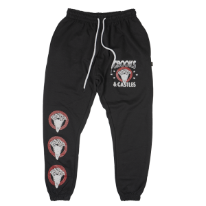 CROOKS & CASTLES LOGO SWEATPANT JOGGERS BLACK - QS210631