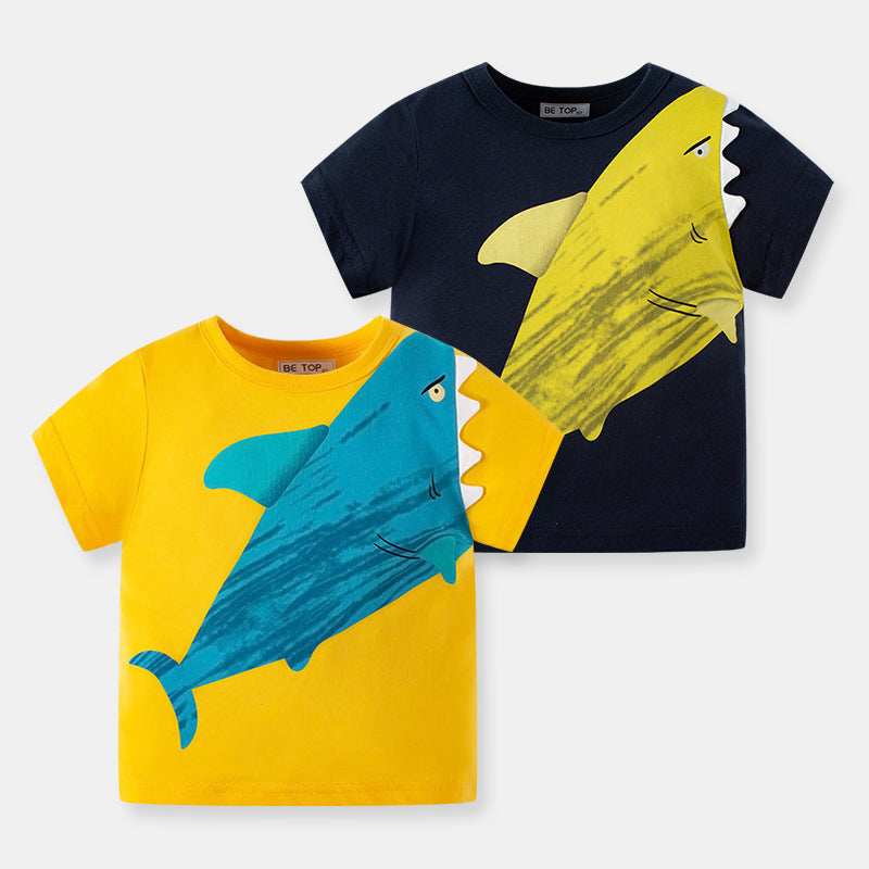 Baby Kid Boys Letters Dinosaur Tops Wholesale 24040915