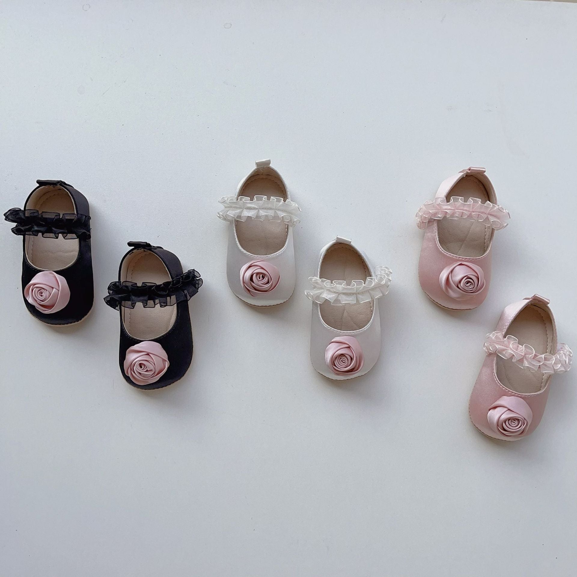 Baby Girls Solid Color Flower Shoes Wholesale 240409170