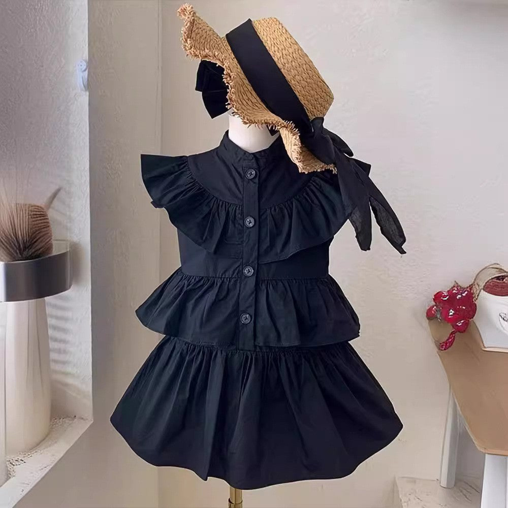 Baby Kid Girls Solid Color Dresses Wholesale 24052210