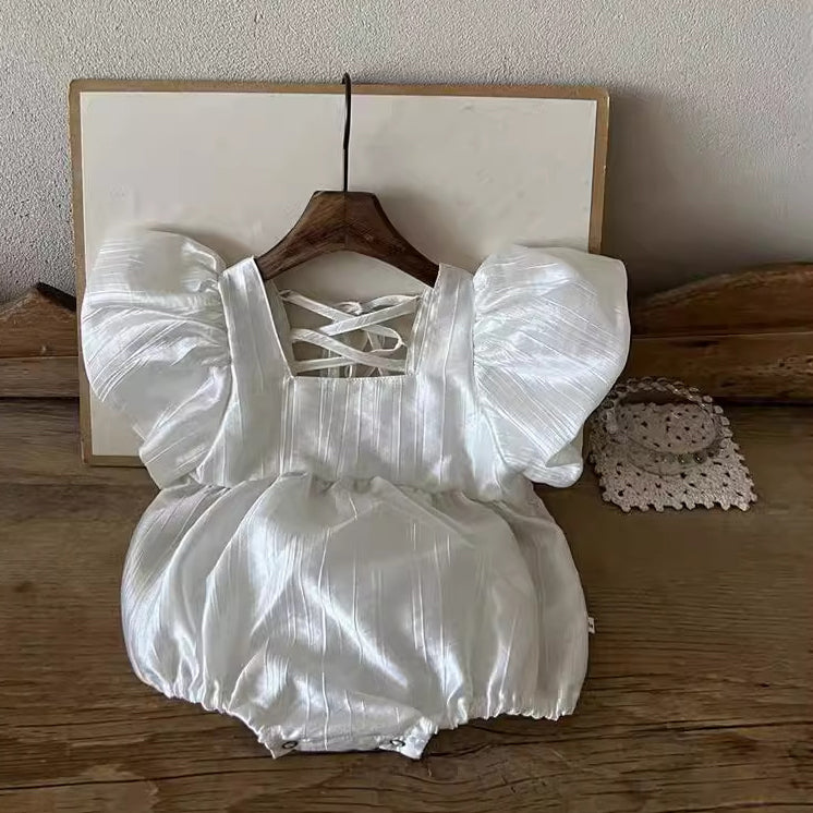 Baby Girls Solid Color Rompers Wholesale 240522155