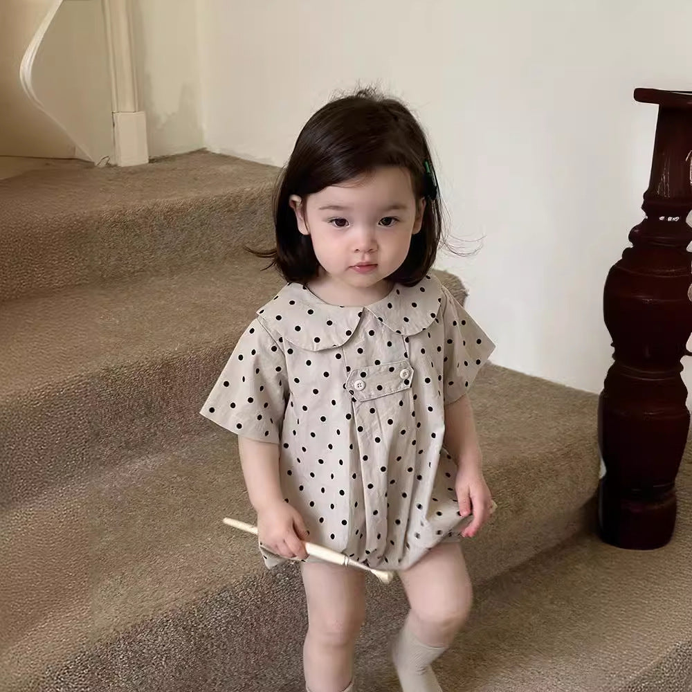 Baby Girls Polka dots Rompers Wholesale 240522212