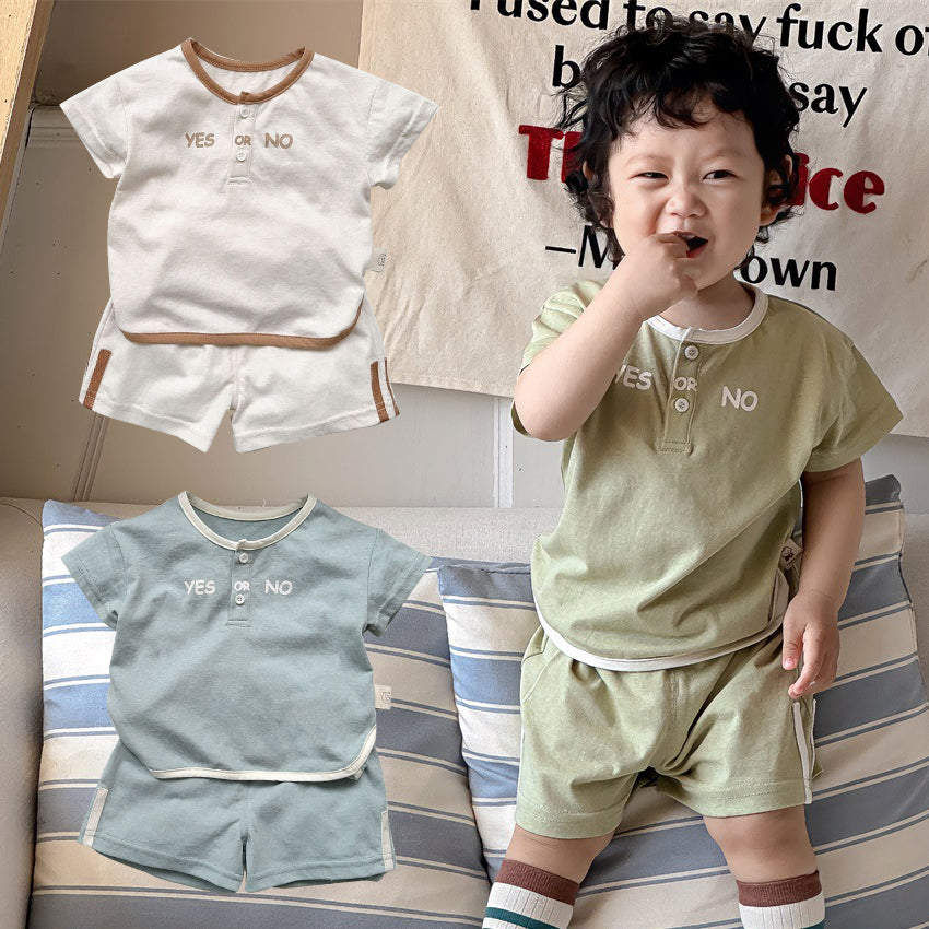 2 Pieces Set Baby Kid Boys Letters Tops And Shorts Wholesale 240522265
