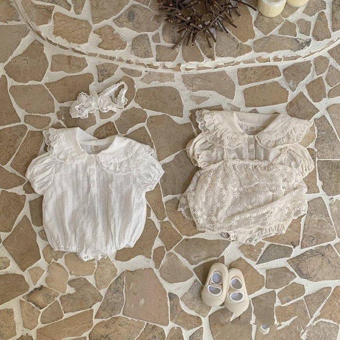 Baby Girls Solid Color Rompers Wholesale 24052228