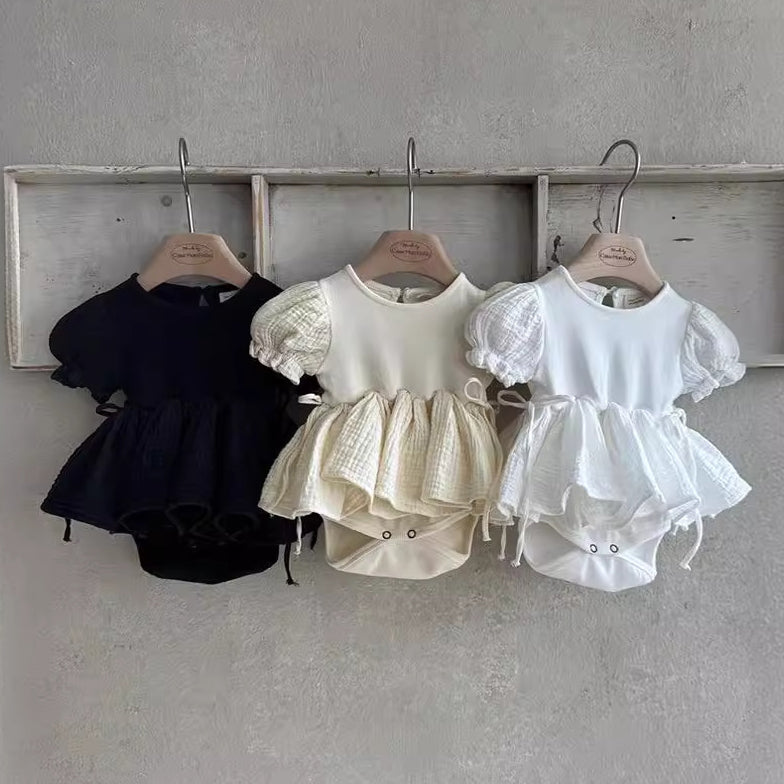 Baby Girls Solid Color Rompers Wholesale 24052230