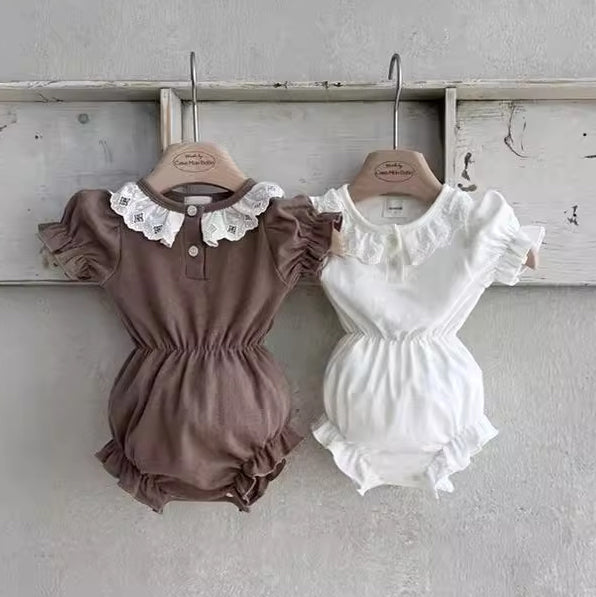 Baby Girls Solid Color Rompers Wholesale 24052235