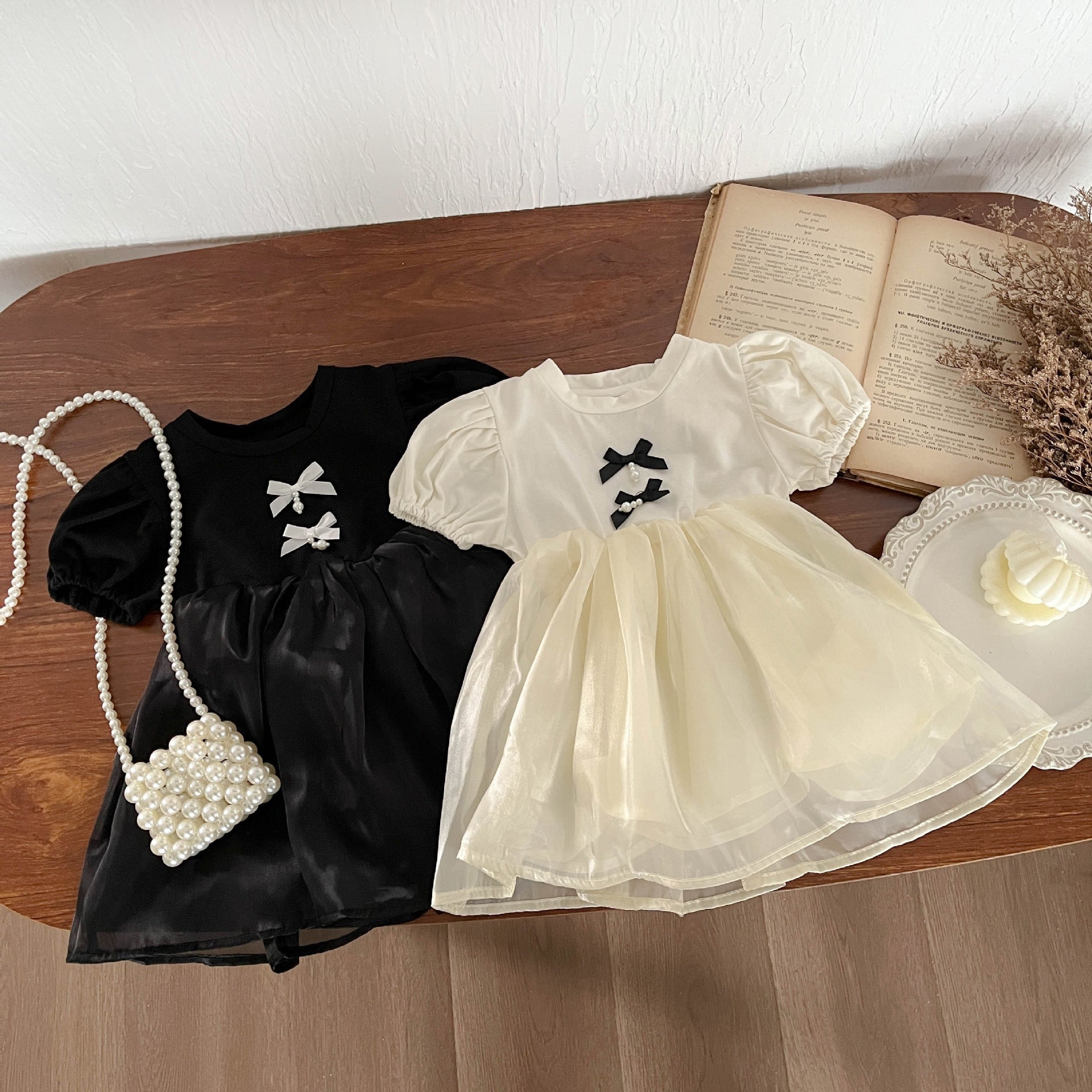 Baby Kid Girls Solid Color Bow Dresses Wholesale 240522354
