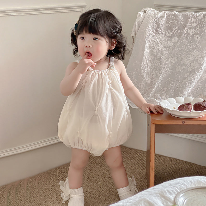Baby Girls Solid Color Rompers Wholesale 240522362