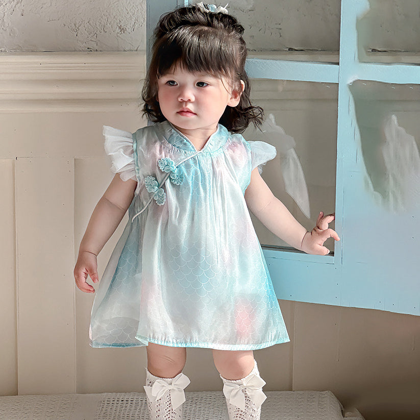 Baby Girls Color-blocking Dresses Wholesale 240522372