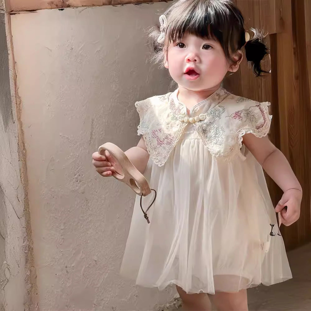 Baby Girls Solid Color Dresses Wholesale 240522378