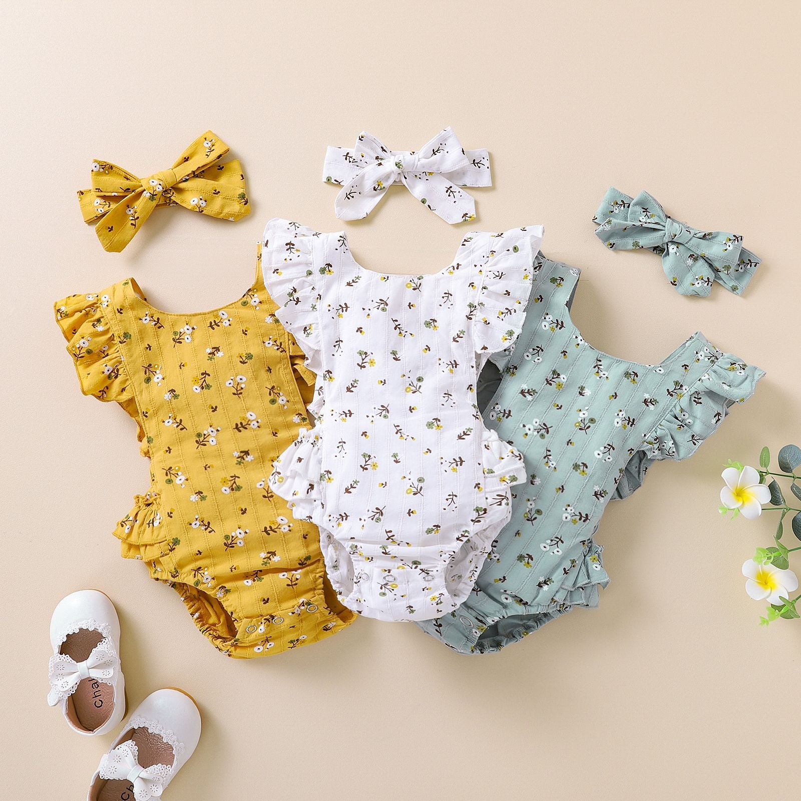 Baby Kid Girls Flower Rompers Wholesale 24080213