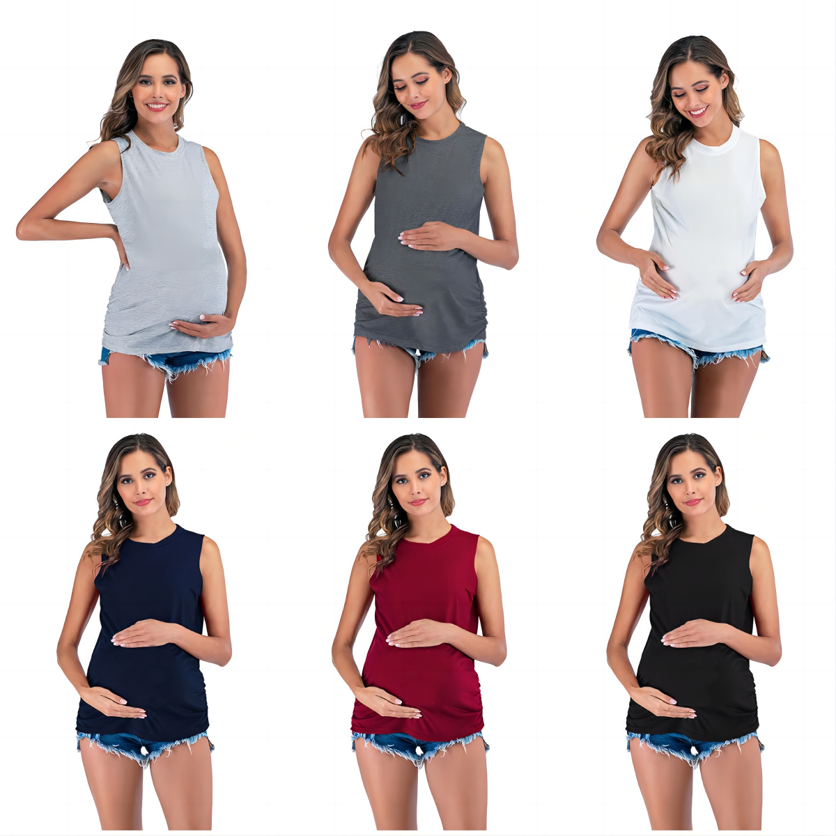 Women Solid Color Tops Wholesale 24080218