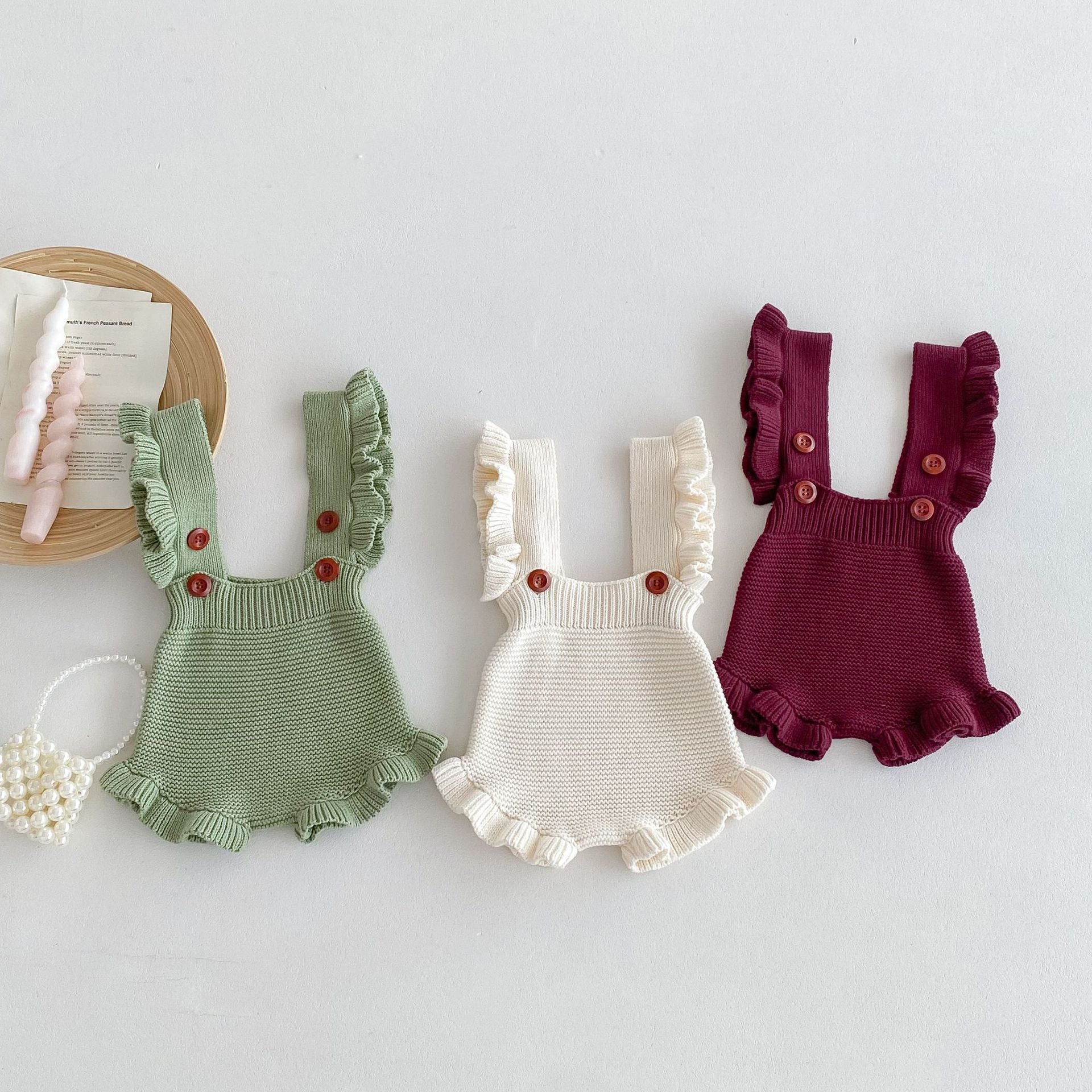 Baby Kid Girls Solid Color Rompers Wholesale 240802219