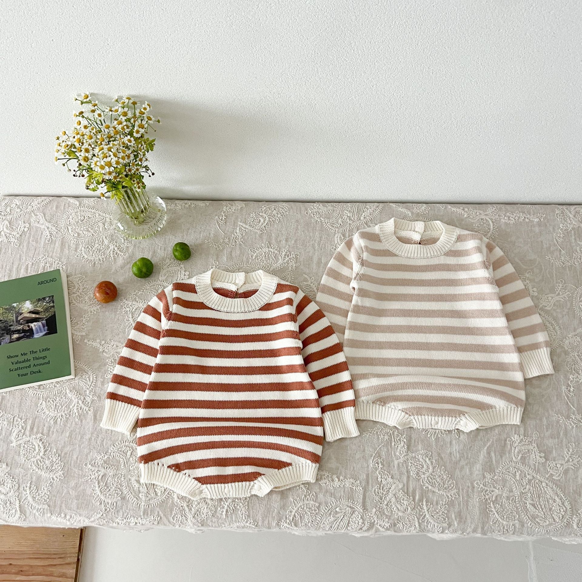 Baby Kid Girls Striped Rompers Wholesale 240802300