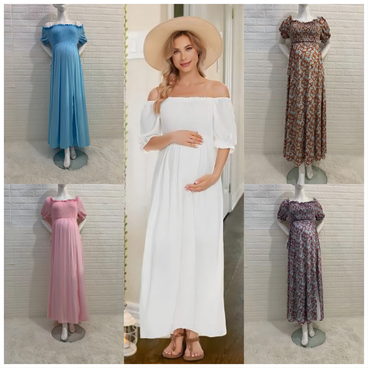 Women Solid Color Flower Dresses Wholesale 24080234