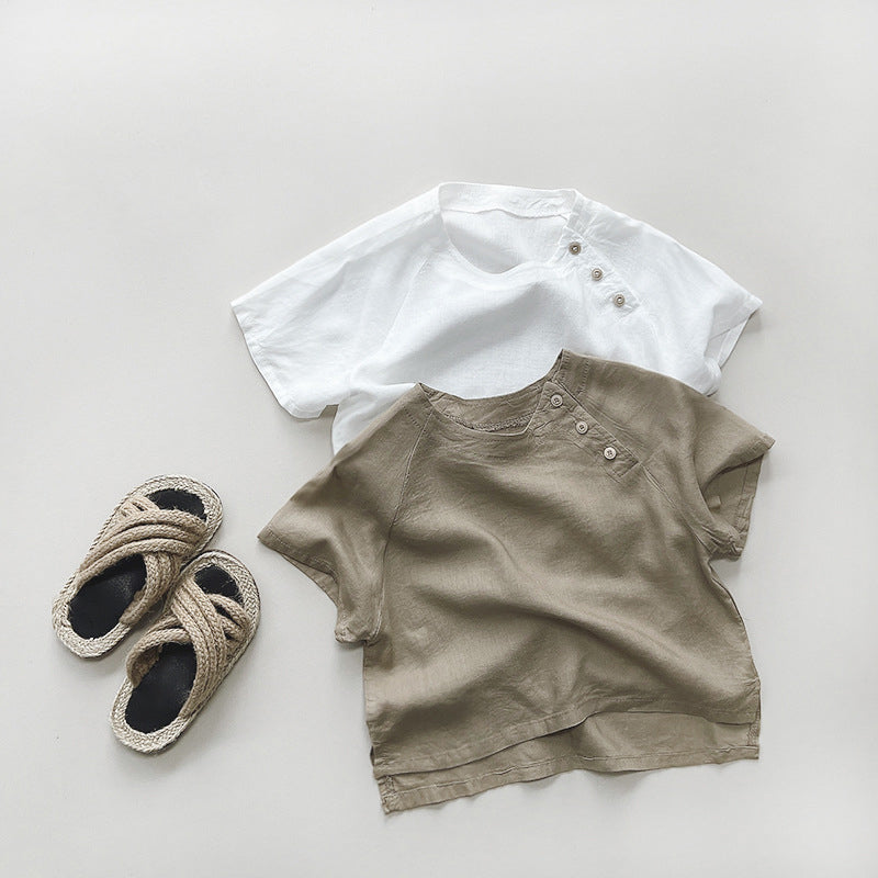 Baby Kid Girls Boys Solid Color Tops Wholesale 24080245
