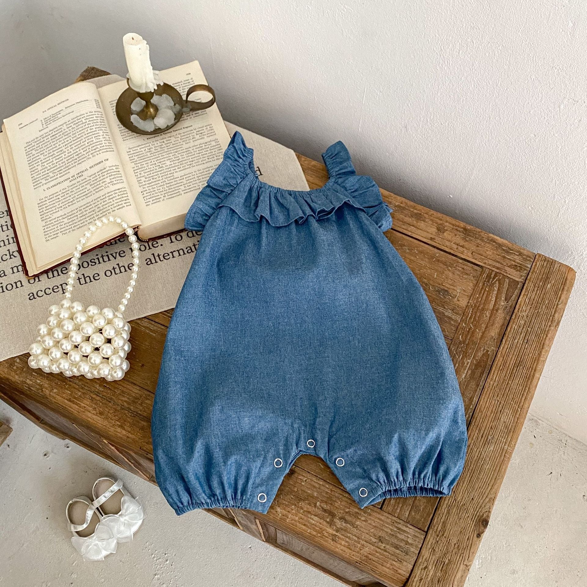 Baby Girls Solid Color Rompers Wholesale 24080291