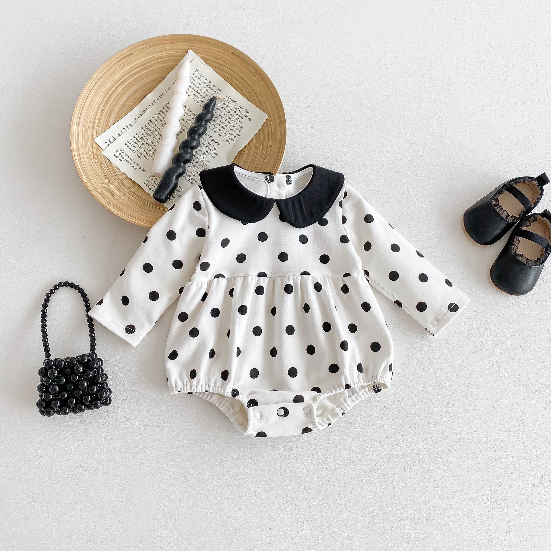 Baby Girls Polka dots Rompers Wholesale 24080297
