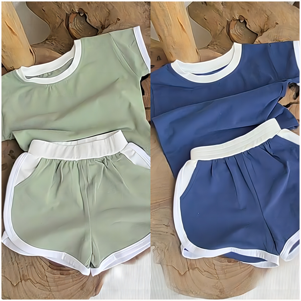 2 Pieces Set Baby Kid Girls Boys Solid Color Tops And Shorts Wholesale 240802234