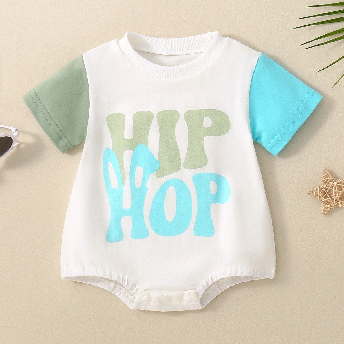 Baby Girls Boys Letters Color-blocking Rompers Wholesale 24070124