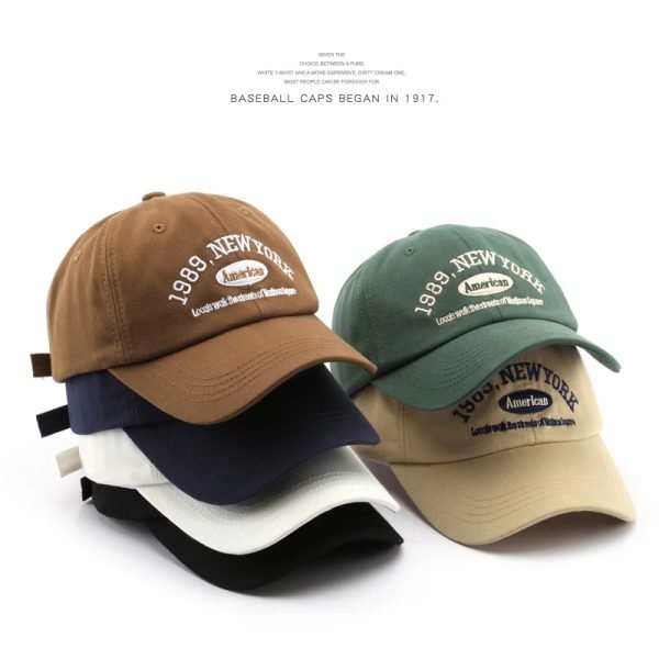 Men and Woman&#8217-s Baseball Caps Adjustable Casual Embroidered 1989 New York American Cotton Sun Hats Unisex Solid Color Visor Hats